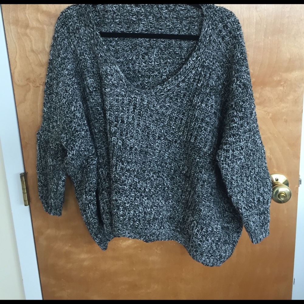 Grey and white sweater