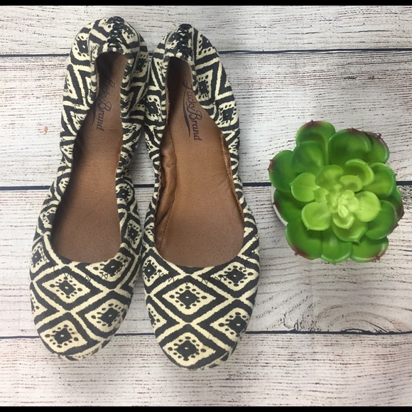 Lucky Brand Shoes - Lucky Brand black and cream print Ballet Flats 9