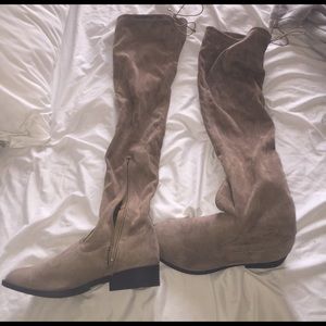 Pacsun Tan over the knee suede boots