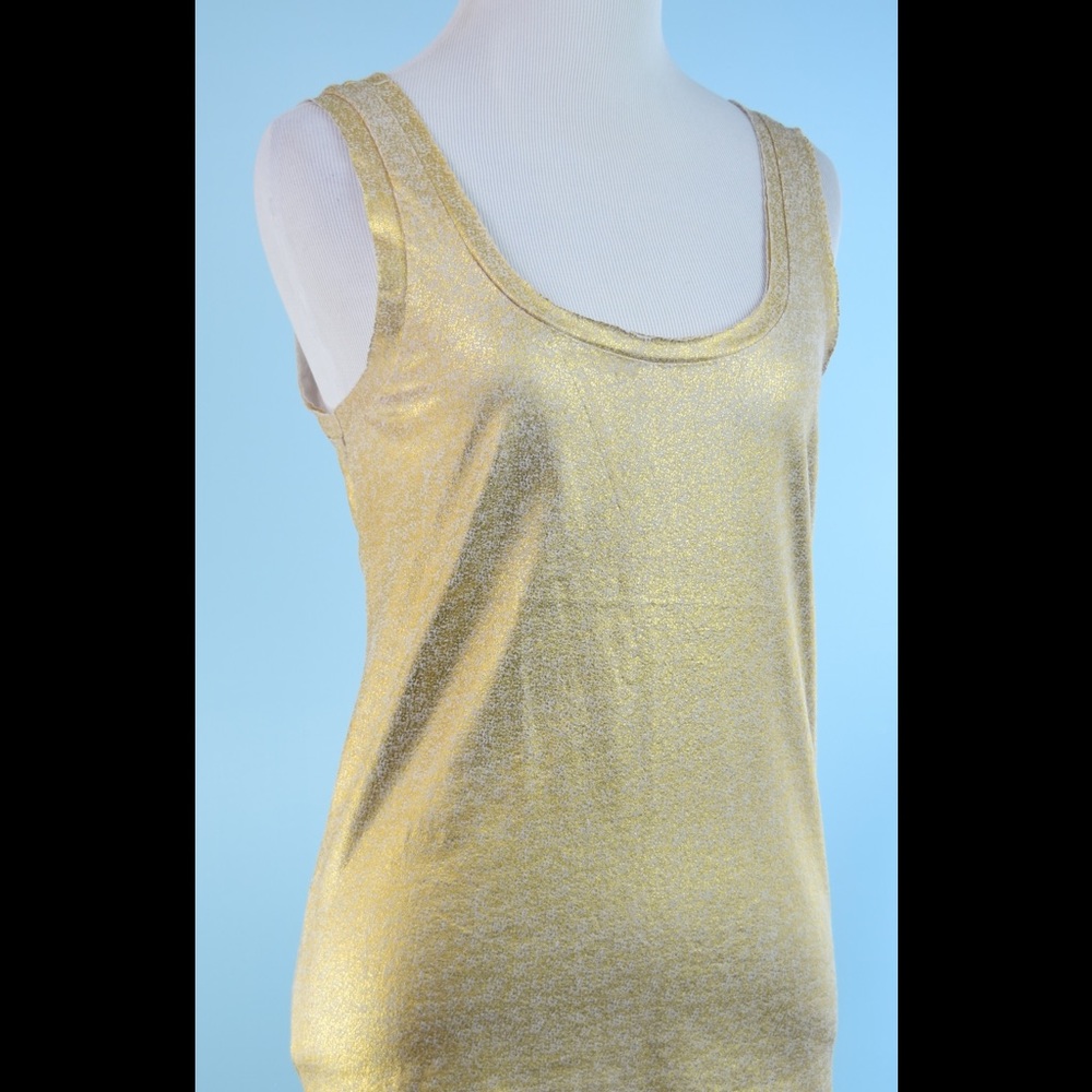 J CREW gold Metallic tunic top Medium