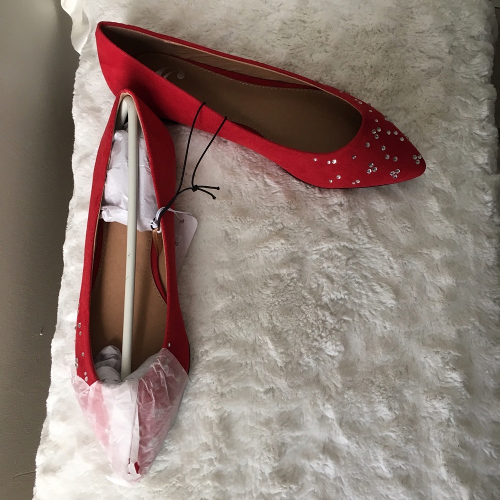 Valentine’s Day Candy Apple Red Gem Ballet Flats - Picture 5 of 6