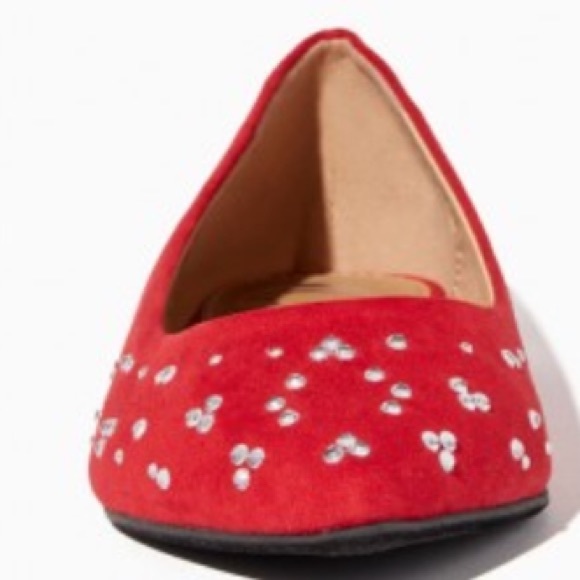 Valentine’s Day Candy Apple Red Gem Ballet Flats - Picture 4 of 6