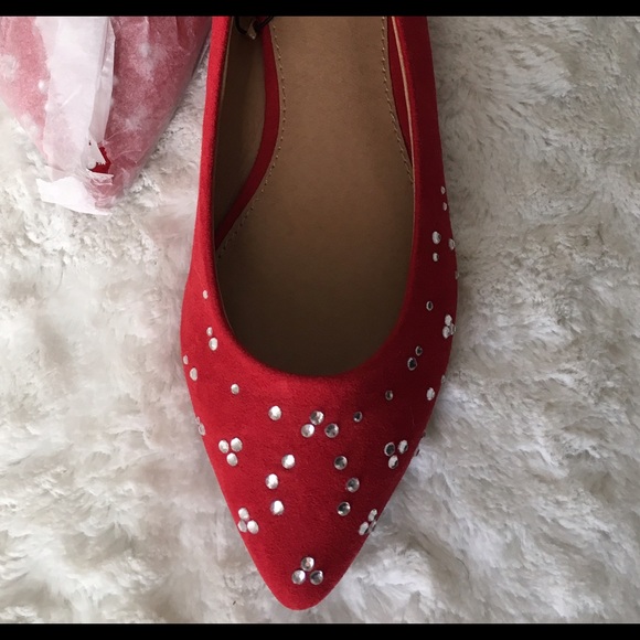 Valentine’s Day Candy Apple Red Gem Ballet Flats - Picture 6 of 6