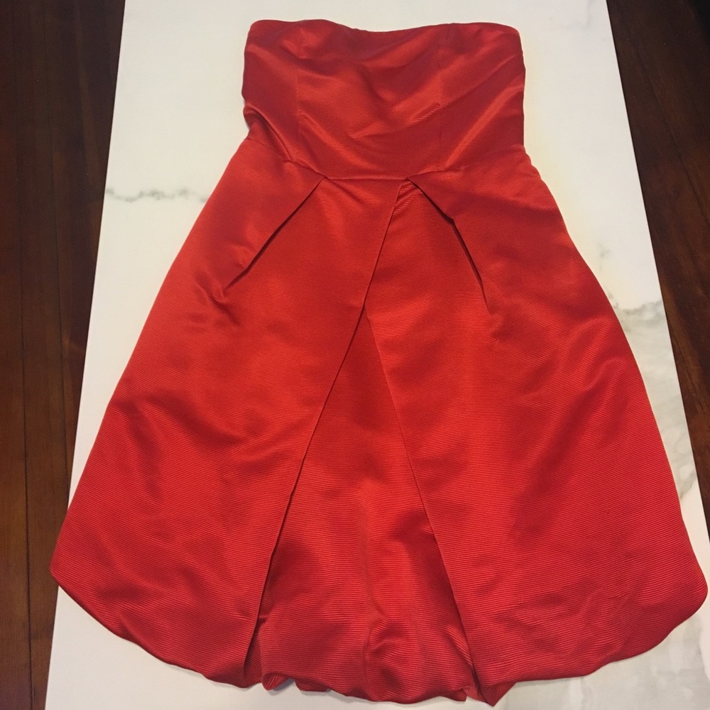 Express strapless red dress