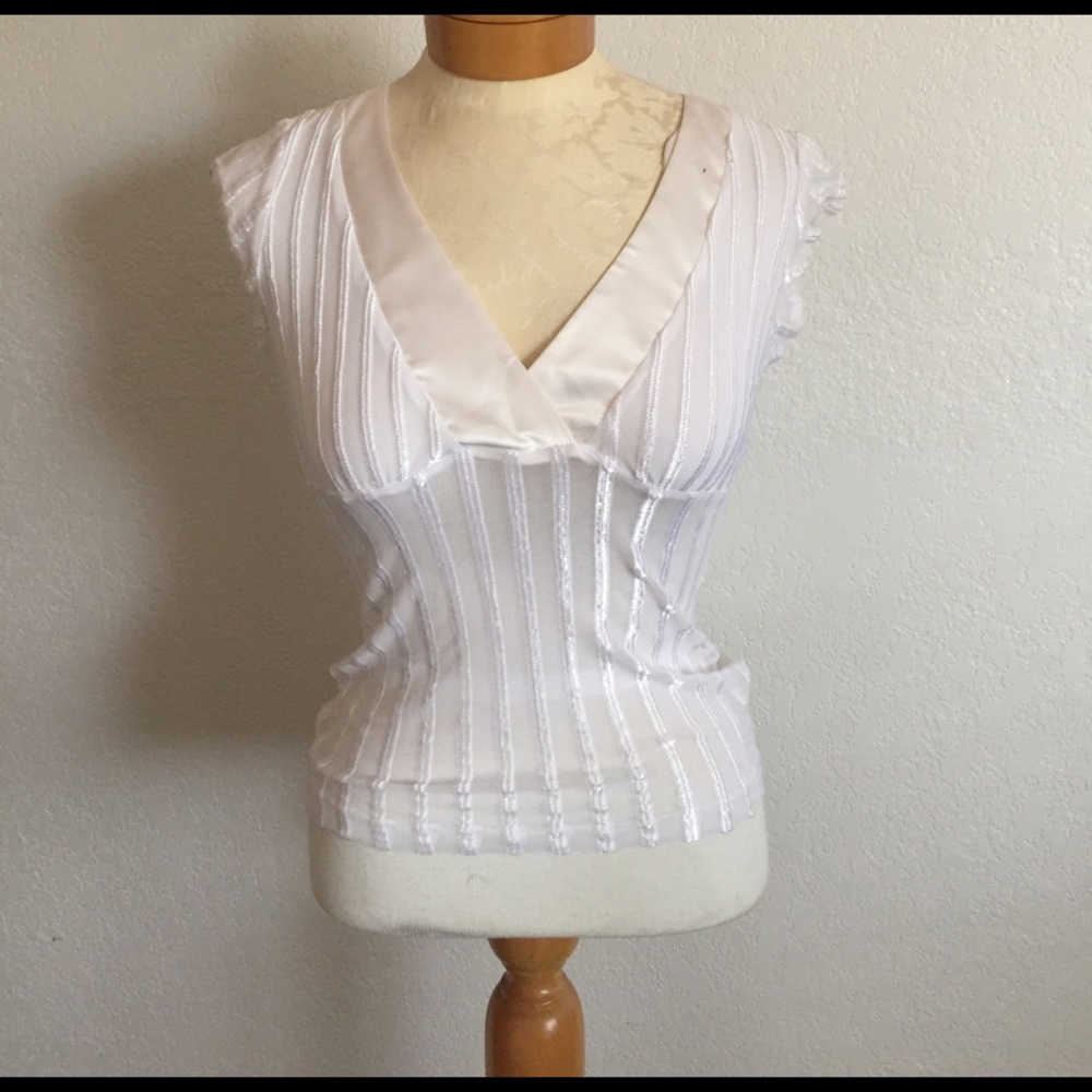 Sheer white Bebe top