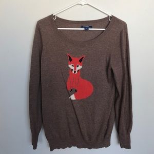 Old Navy Loose Crew Fox Sweater