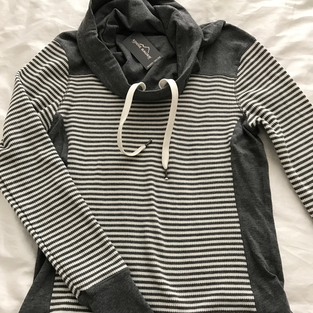 Eddie Bauer striped cowl neck sweater