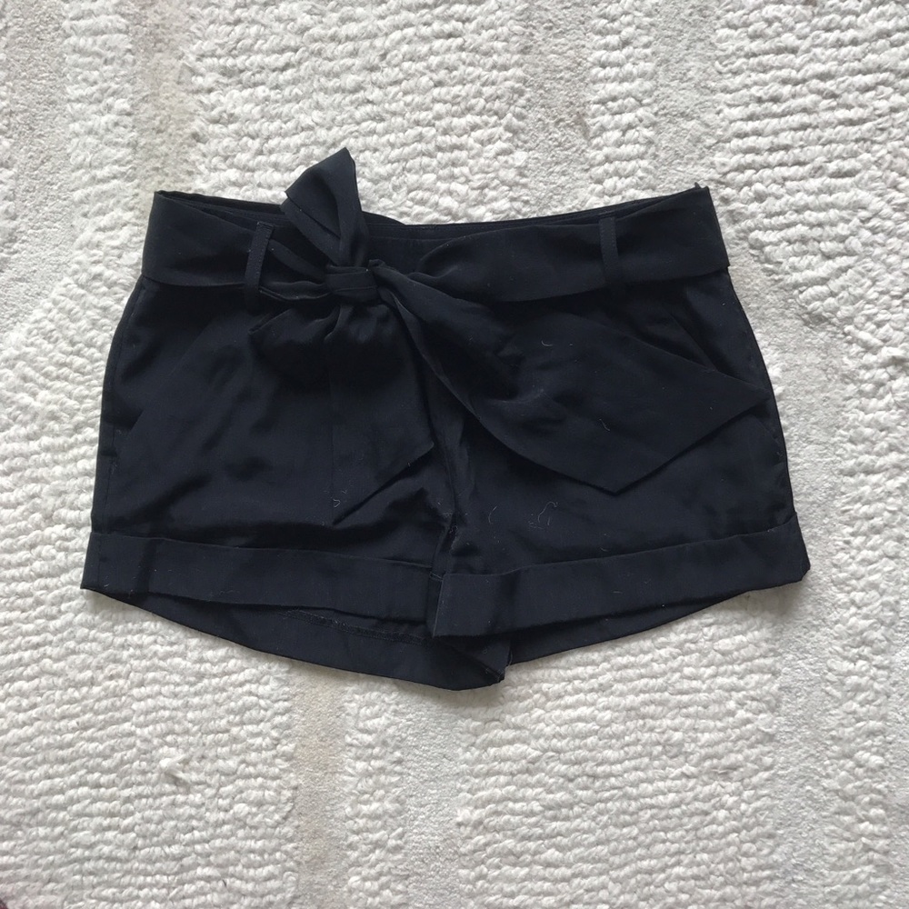 Black silky shorts