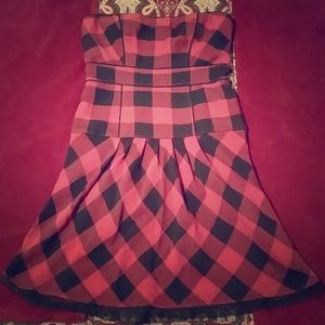 Red and Black Plaid Dress