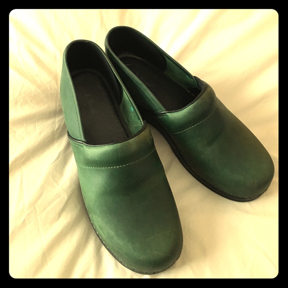 Green LL Bean clogs
