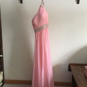 La Femme - size 4 -prom dress light pink with gold