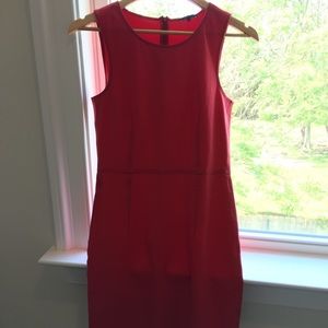 Theory Red Seamed Classic Dress