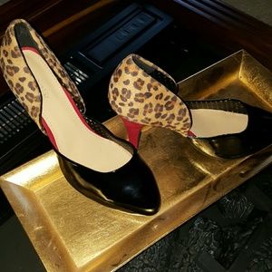Torrid Black and Leopard Print heels