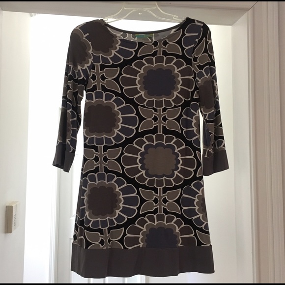 Boden Tops - Boden LIKE NEW Gray Retro Floral Tunic US 4 (UK 8)