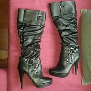 G by Guess ruched platform boot black 7.5