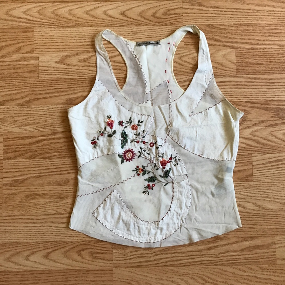 Vintage embroidered tank top