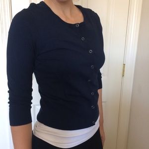 Quarter Sleeve Navy Cardigan WHBM