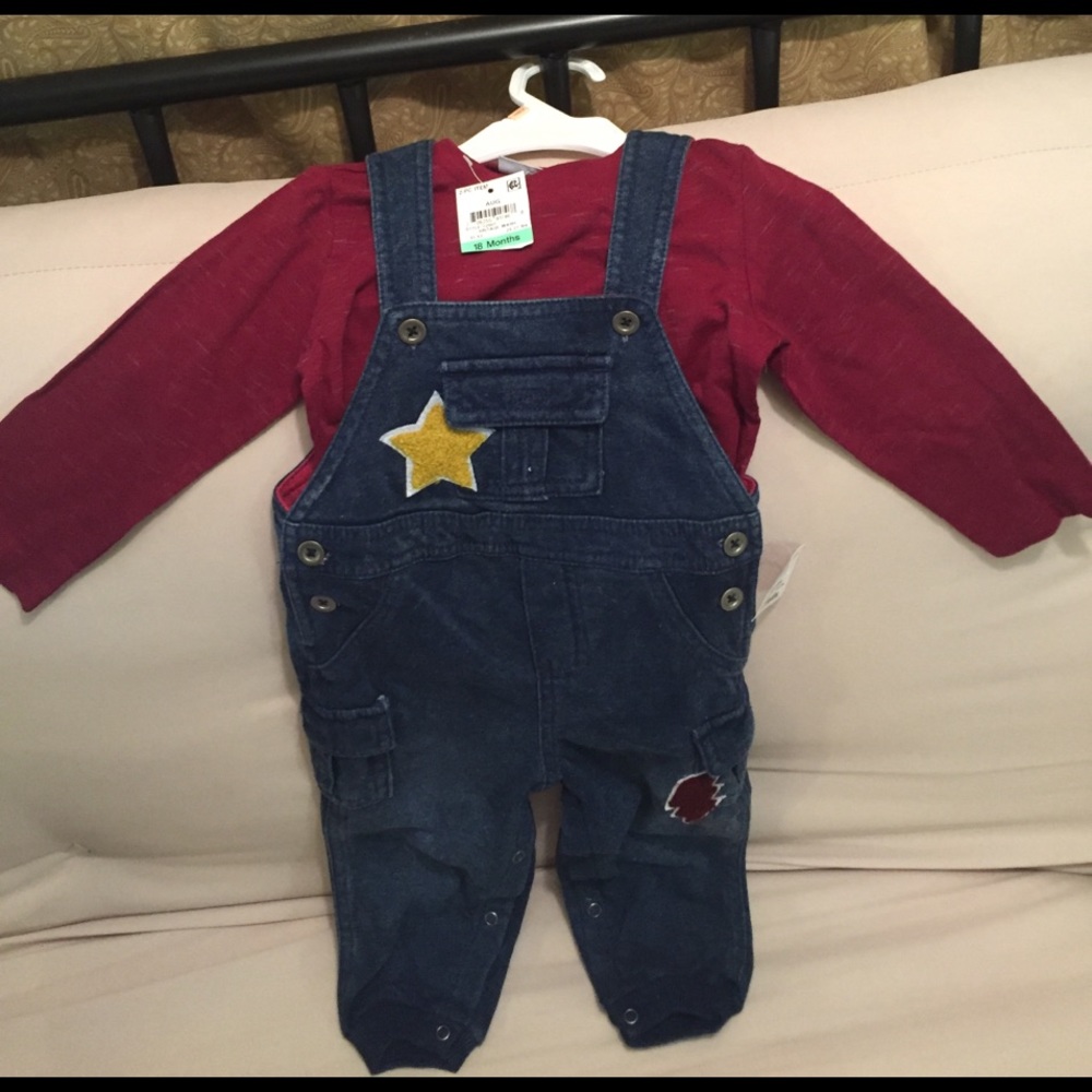 Boys overall set and shirt.
