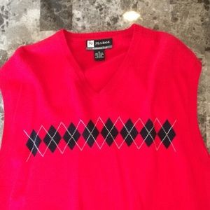 Red and black argyle sweater vest