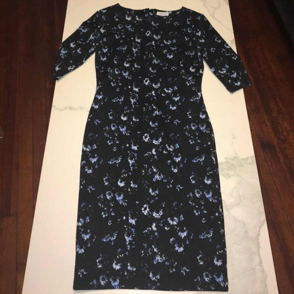 Floral 3/4 length sleeve dress worn once