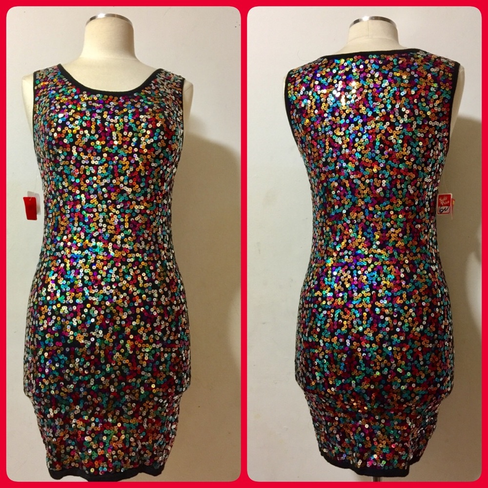 ✨VINTAGE Sequined Stretch Mini Dress✨
