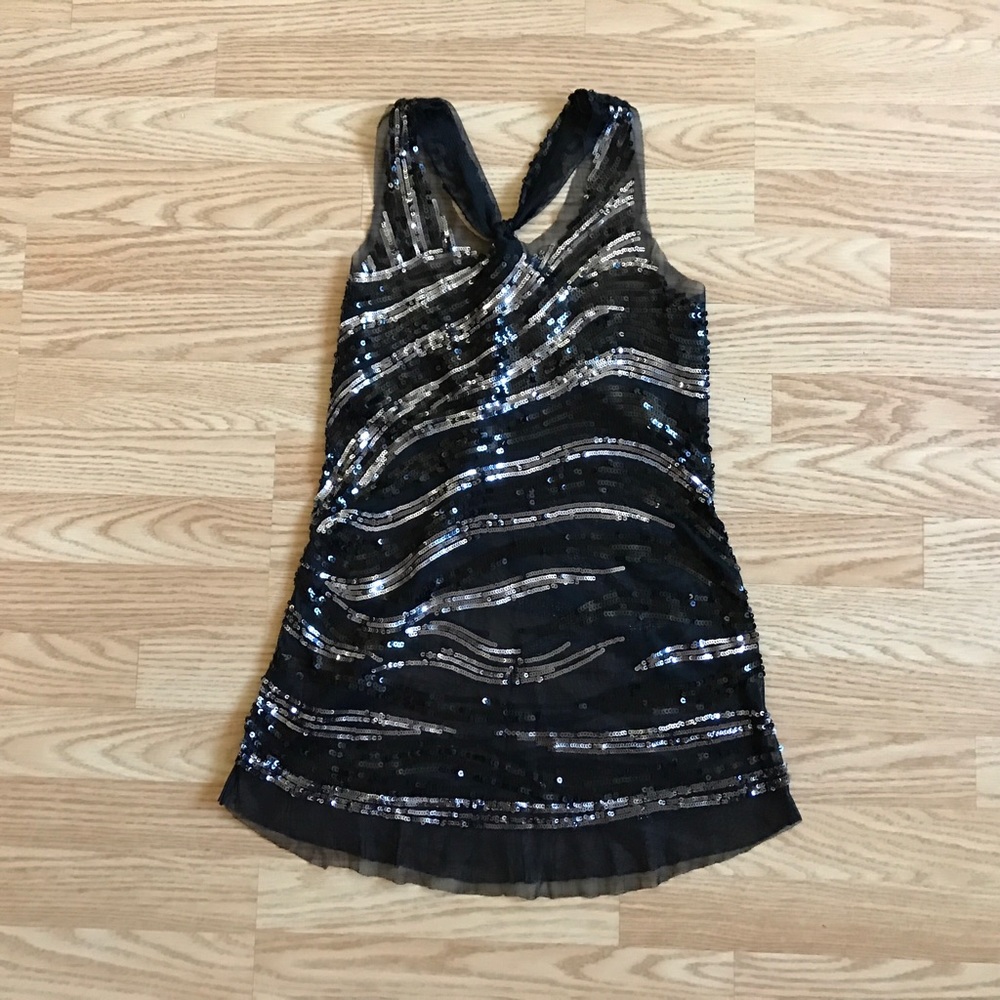 Sequined black tank top