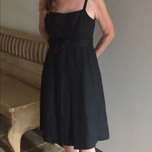 vintage style black linen dress