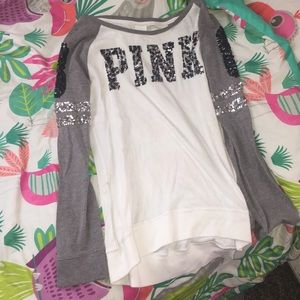 A sparkly Victoria secret love pink long sleeve