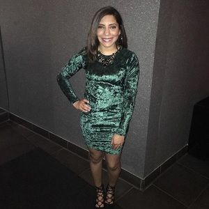 Long sleeve velvet dress