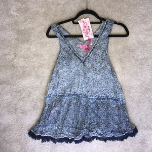 BLUE PRINTED SWING TOP SIZE SMALL. BRAND NEW!!!
