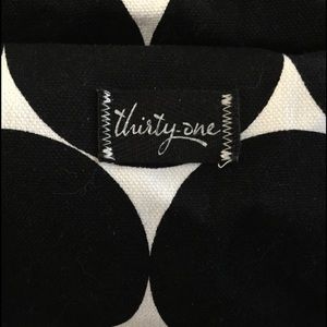 Black & White never used Thirty-One duffel bag