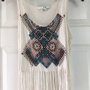 Crop top fringe shirt