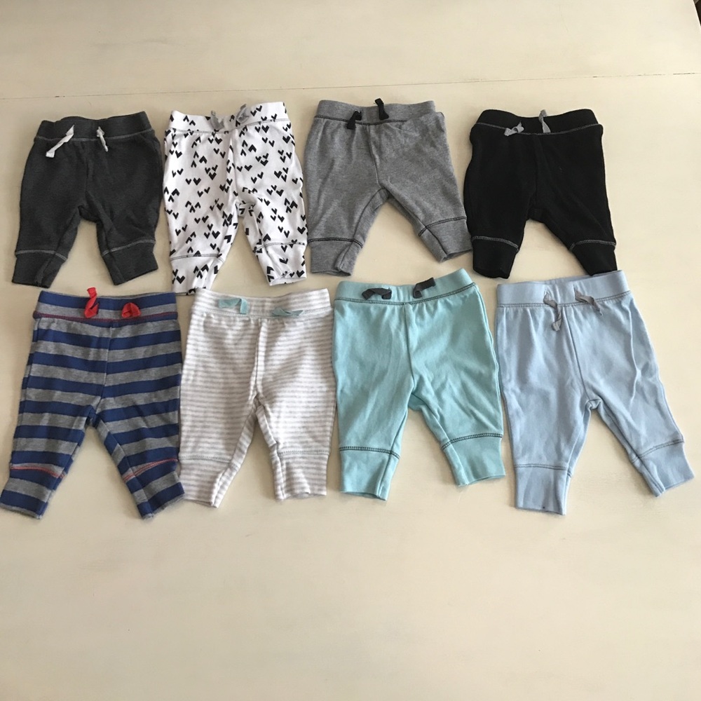 8 Pair Like New 0-3 month Baby Boy Pants