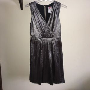 Yoana Baraschi metallic silver cocktail dress