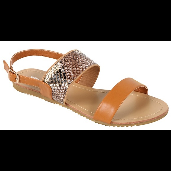 SALE Ladies double band ankle buckle flat sandals - Picture 5 of 6