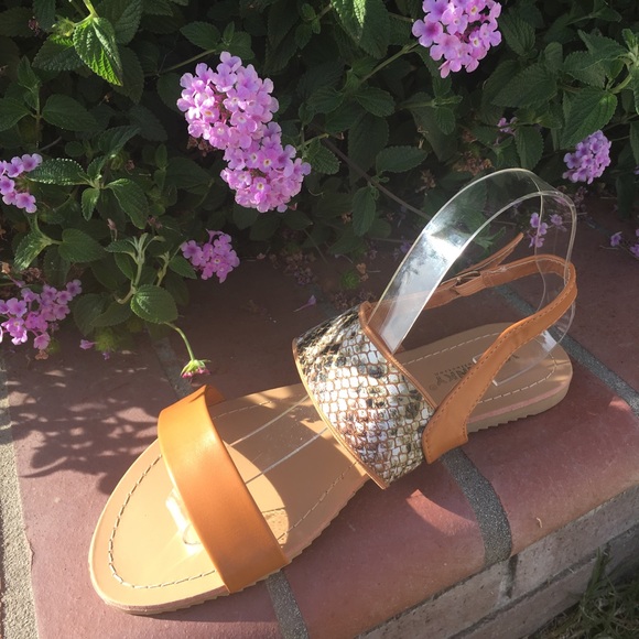 SALE Ladies double band ankle buckle flat sandals - Picture 2 of 6