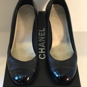 Chanel Escarpins Wedge Pumps Black in  SZ 37