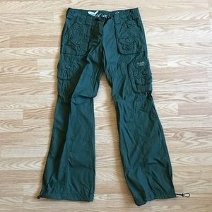 Embroidered green cargo pants
