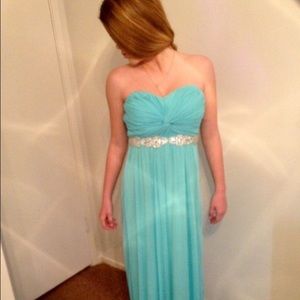 Turquoise long simple dress