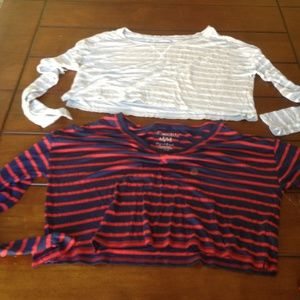 2 Aeropostale  crop tops long sleeve