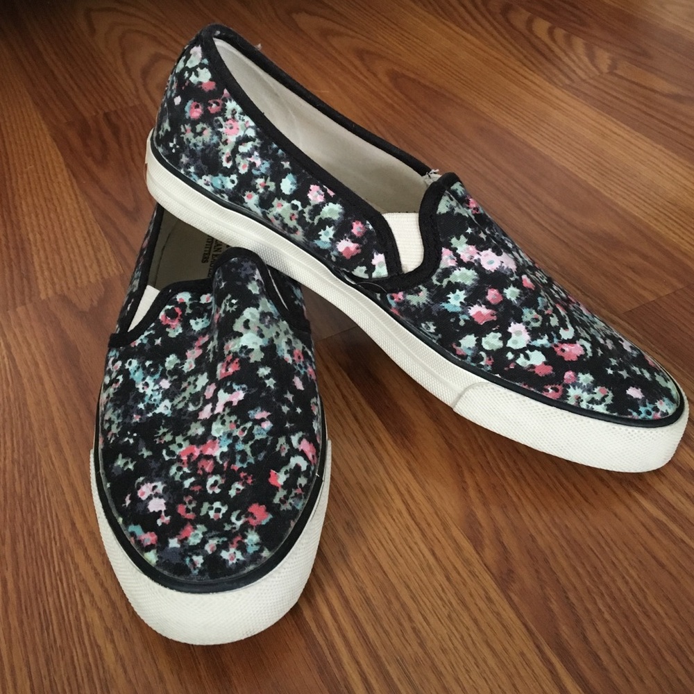Floral slip on sneakers