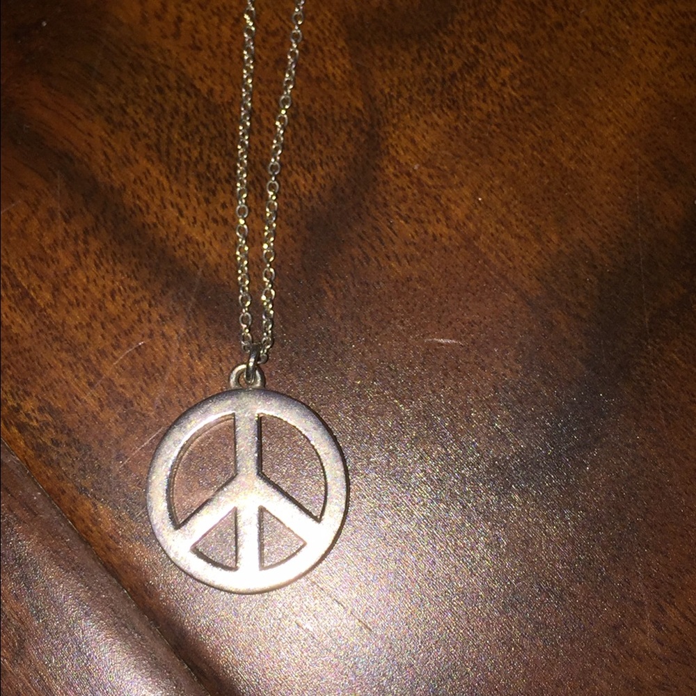 Retired Tiffany & Co peace sign necklace