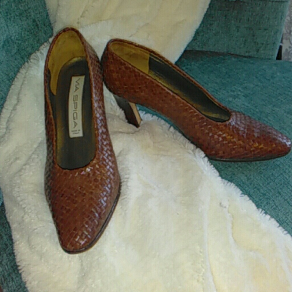 Via Spiga woven leather heel