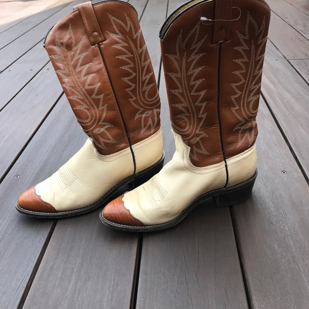 Leather cowboy boots
