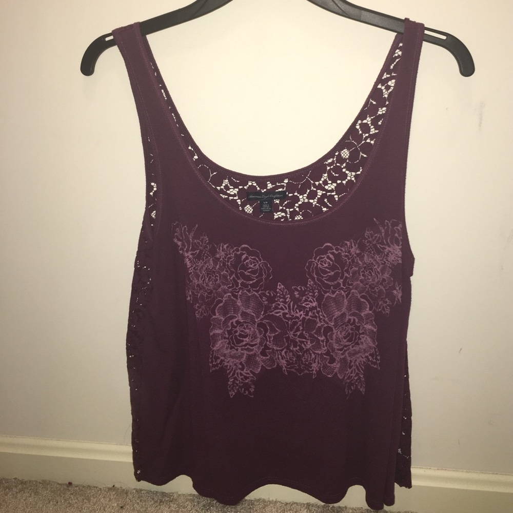 Purple Tank Top with A lace  back