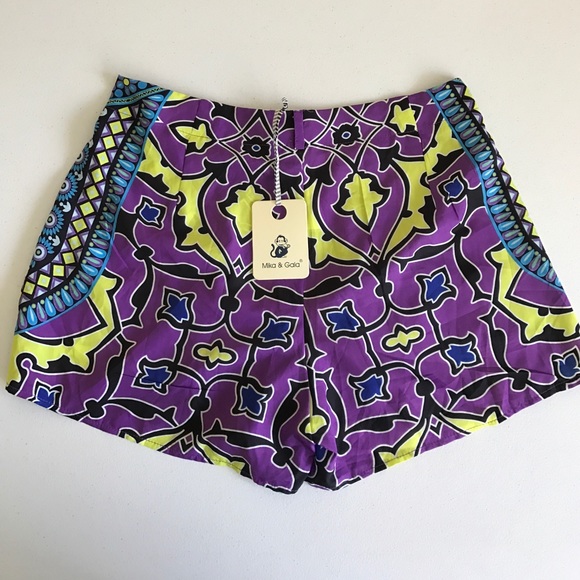 {LF Mika & Gala} Purple Printed Shorts - Picture 5 of 8