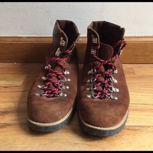 Brown hiking boots