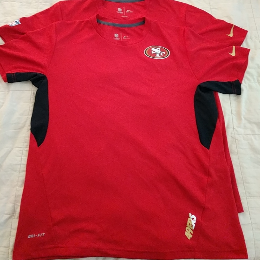 NFL logo 49ers Nike dri fit tees.