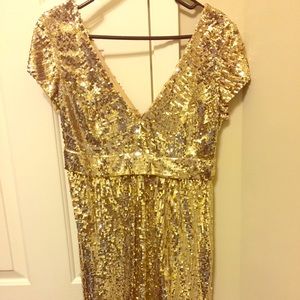 Gold sequin Govani cocktail dress size 6