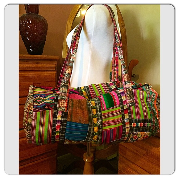 patchwork duffle bag